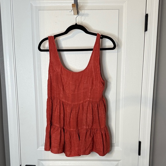 American Eagle Outfitters Red Tiered Tank Top - Picture 1 of 4